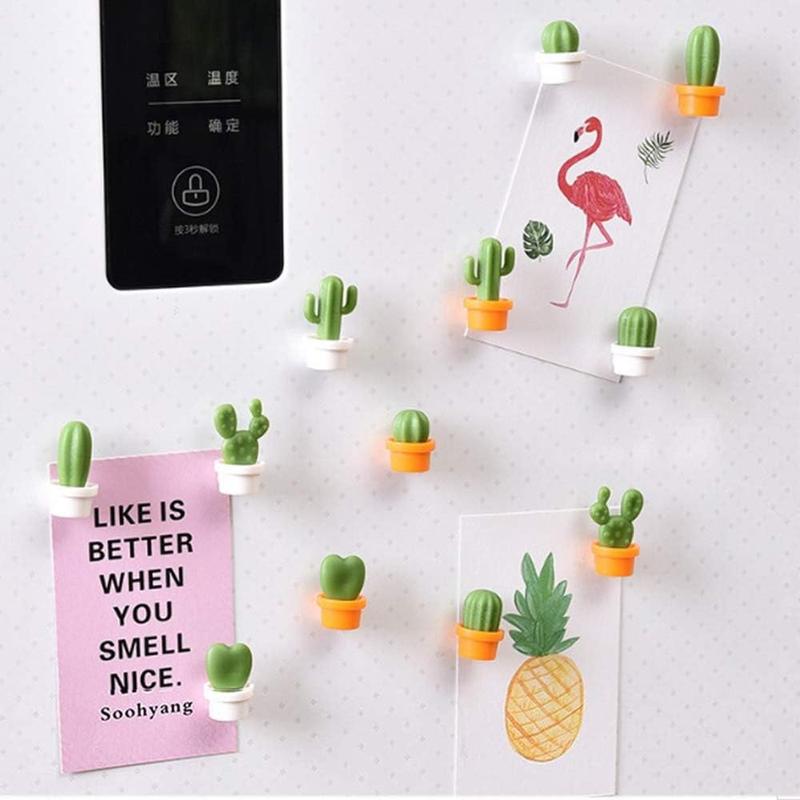 12pcs Cute Succulent Plant Magnetic Refrigerator Magnets Cute Home Decor Refrigerator Stickers Creative Notice Message Magnetic Stickers Gift (White+Orange)